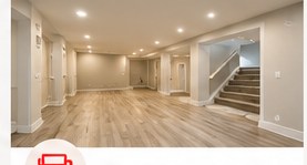 Completed basement renovation after reconstruction