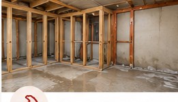 Basement framing and wall reconstruction