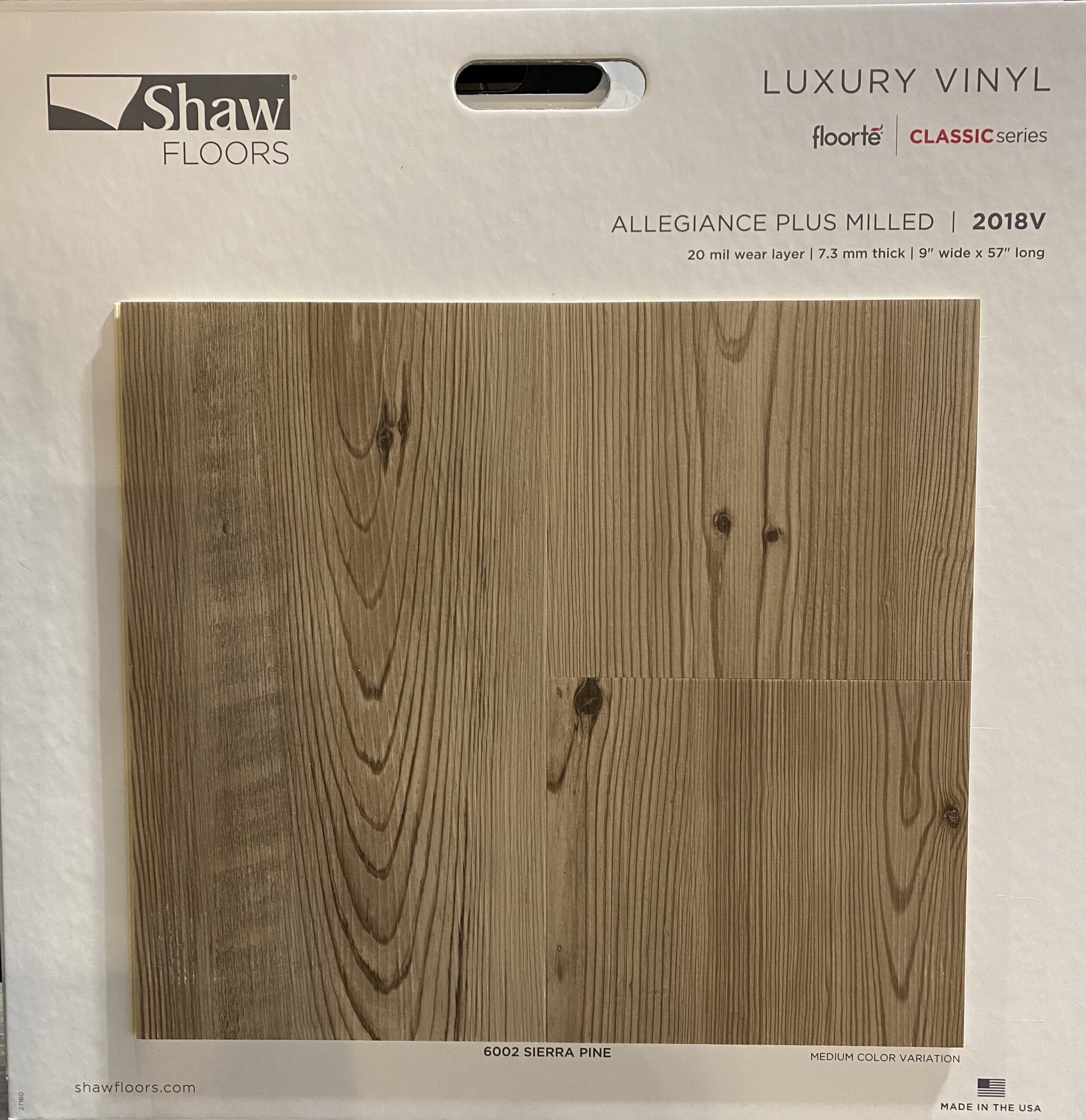 SHAW Floorte Allegiance Plus  Sierra Pine