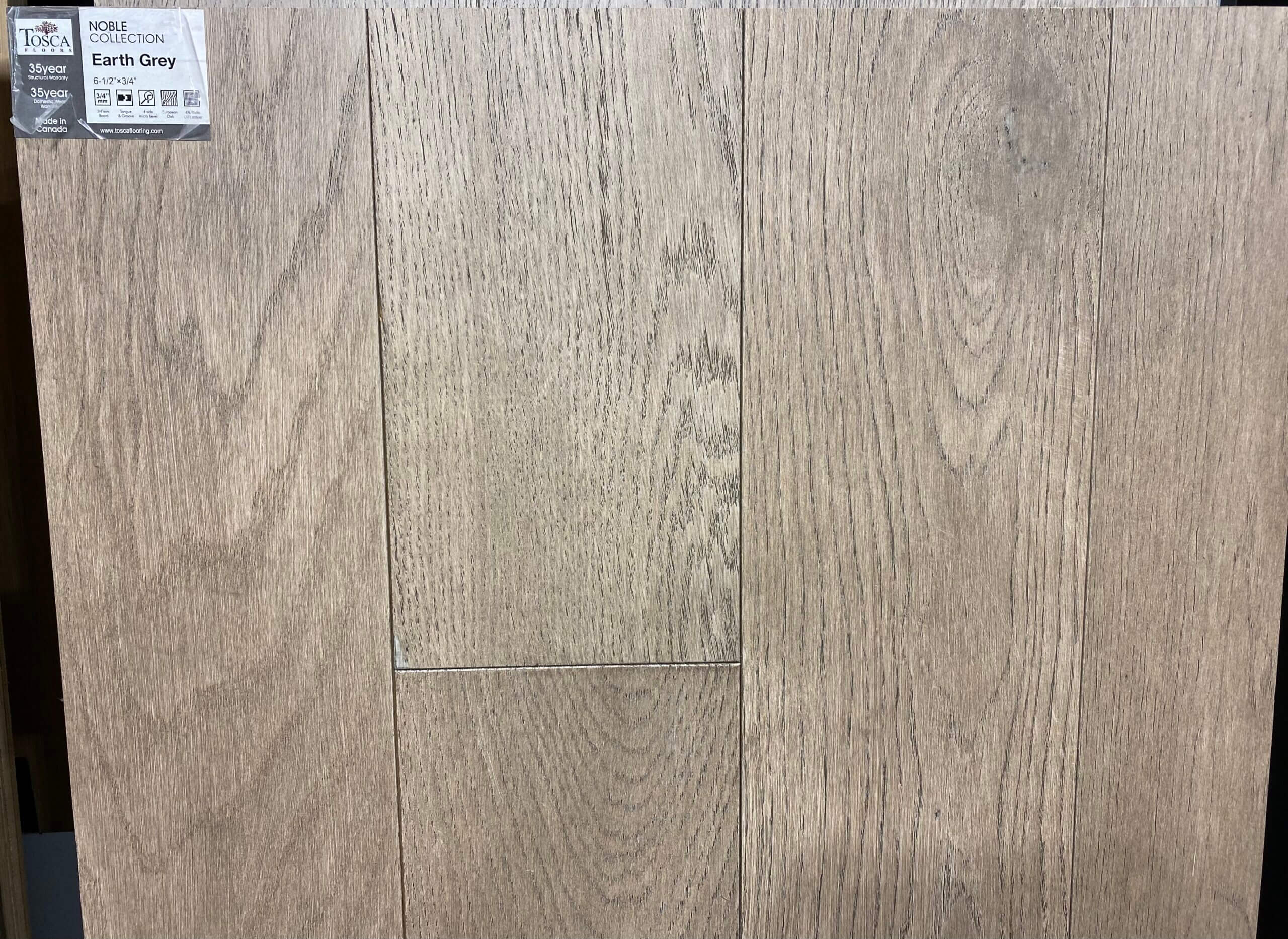 Tosca Engineered Flooring Noble Collection Earth Grey 6 ½” x ¾”