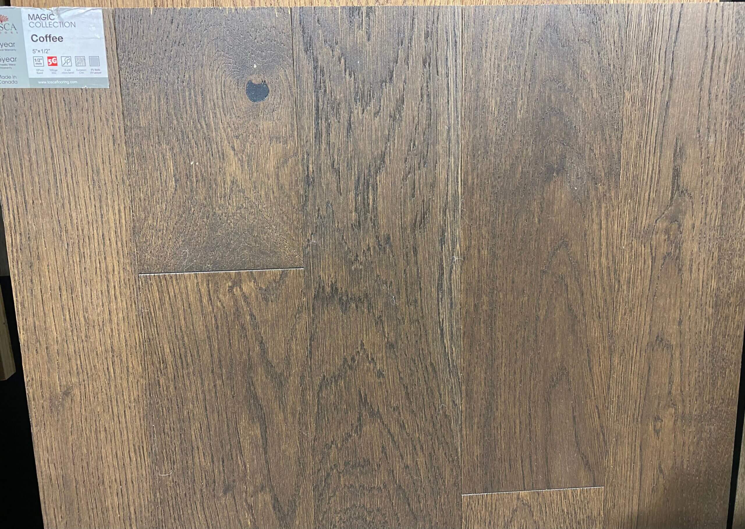 Tosca Engineered Flooring Magic Collection Coffee 5″x1/2″ mm (click)