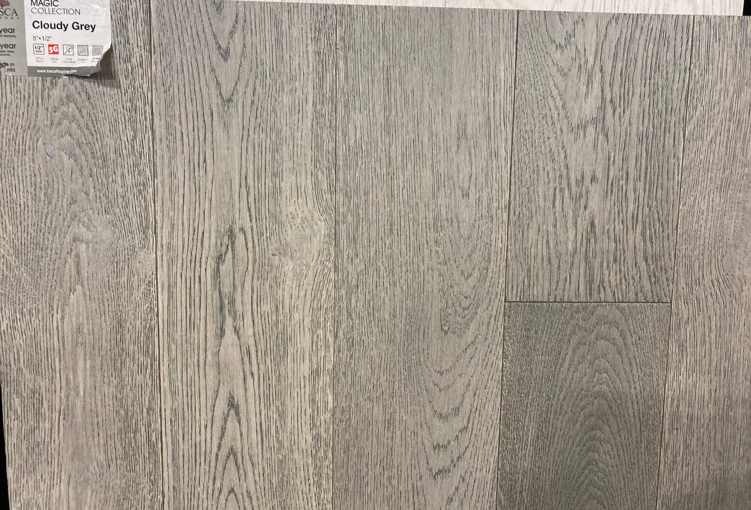 Tosca Engineered Flooring Magic Collection  Cloudy Grey 5″x1/2″ mm